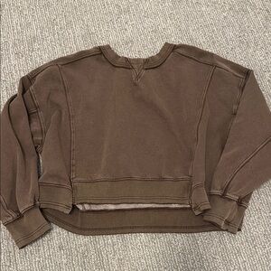 Brown Free People Women's Cropped Sweater
